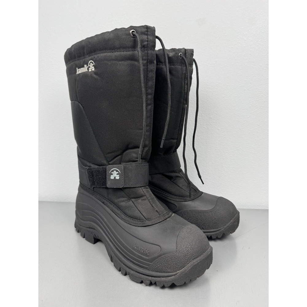 Kamik Greenbay4 Boots Mens 12 Black Felt Lined Insulated Winter Rubber Snow Ski